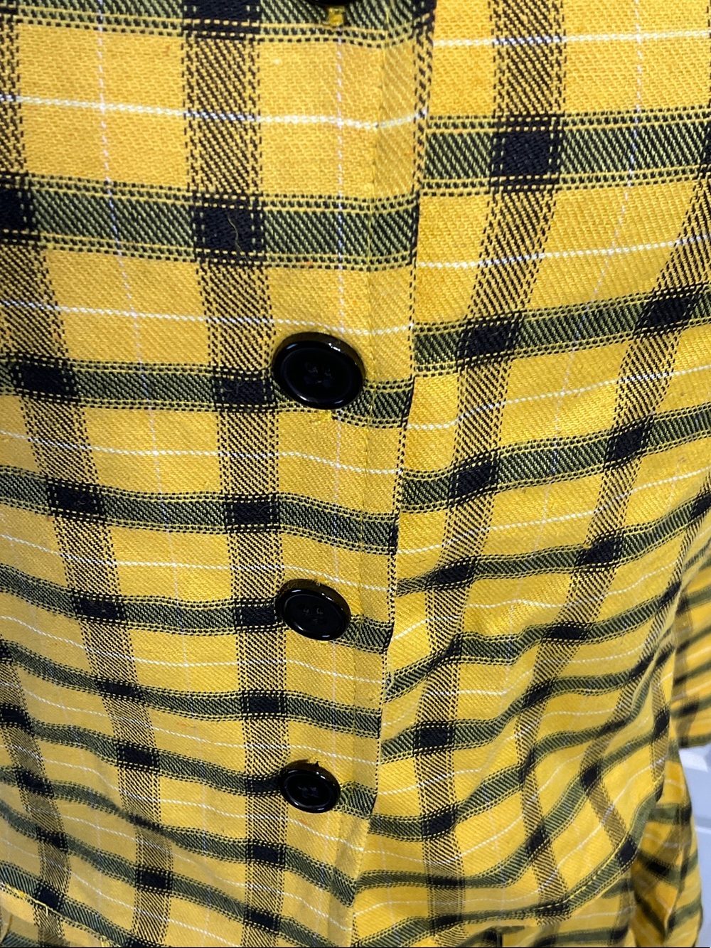 Dolls Kill Bold Yellow, Green, and Black Plaid Top and Bottom Set - Picture 2 of 6